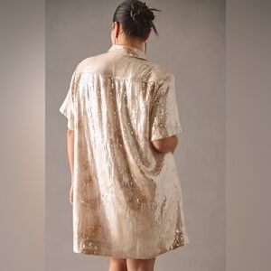 Anthropologie Pilcro Sequin Shirt Dress